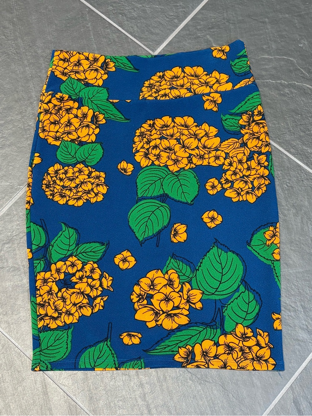 Stretchy Effortless Floral Midi Skirt Size Large